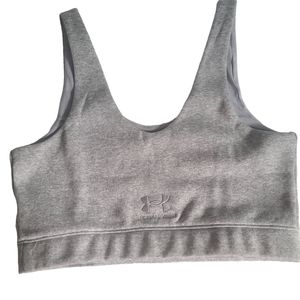 Under Armour Ladies Athletic Fleece Sports Bra Bralette Gray Size Large
